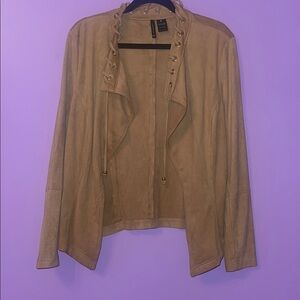 New Directions Tan Blazer with Waterfall Front